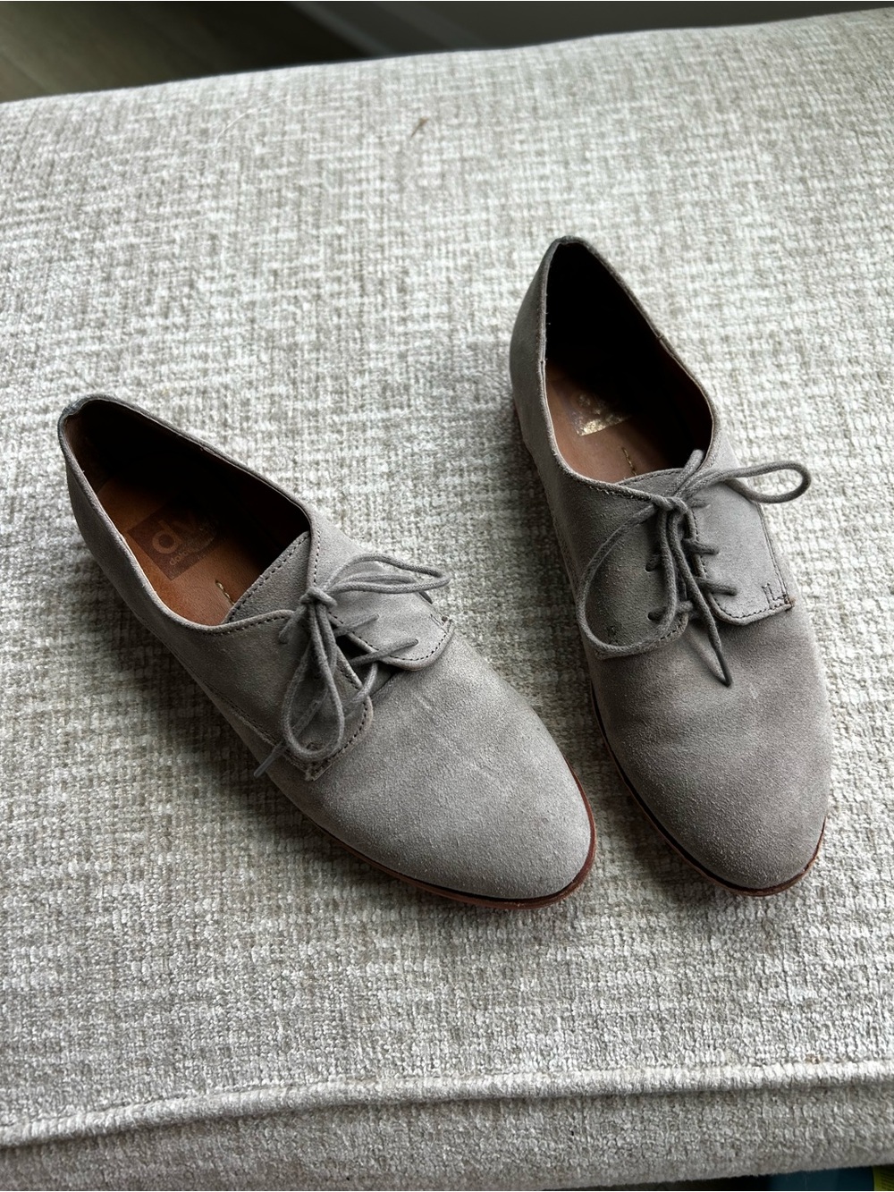 Dolce Vita Gray Suede Lace-Up Flats